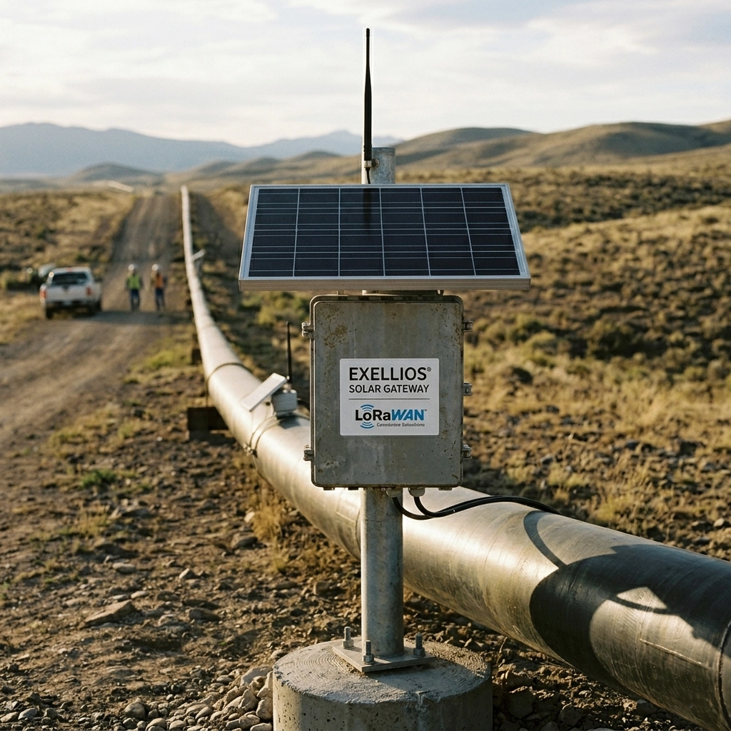 Supervisión de oleoductos con LoRaWAN solar